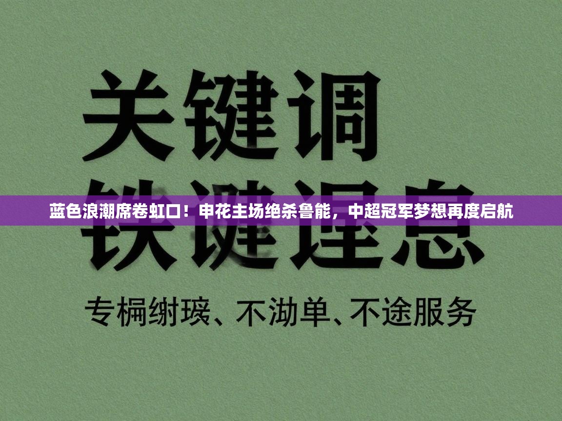 蓝色浪潮席卷虹口！申花主场绝杀鲁能，中超冠军梦想再度启航  第2张