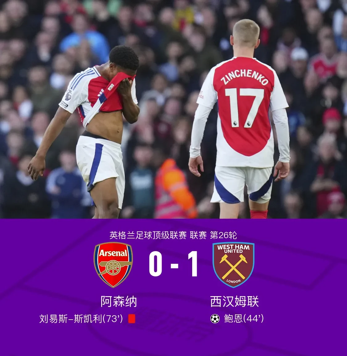 阿森纳主场告捷，保住争冠希望